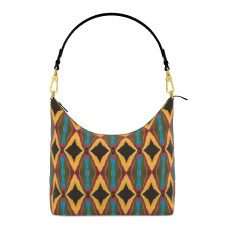 Retro Diamond Leather Italian Hobo Bag