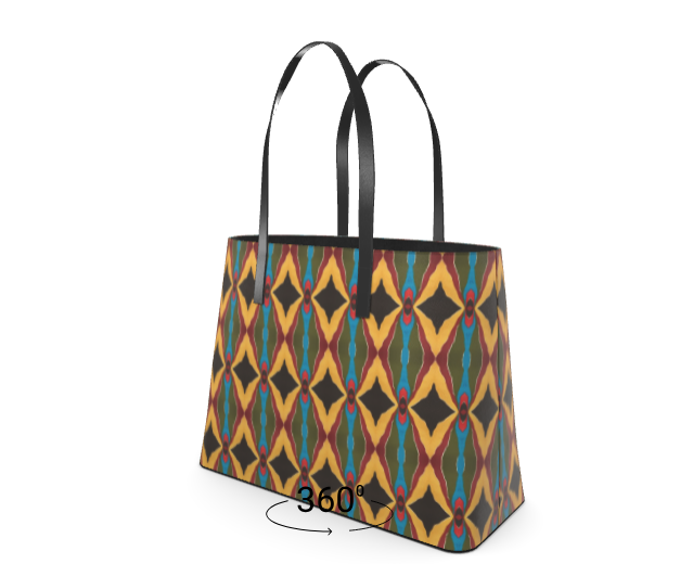 Retro Diamond Women's Leather Kika Tote Bag