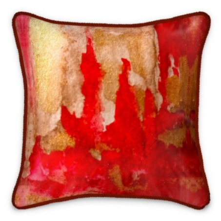 Red Lava Beautiful 100% Pure Silk Luxury Cushion