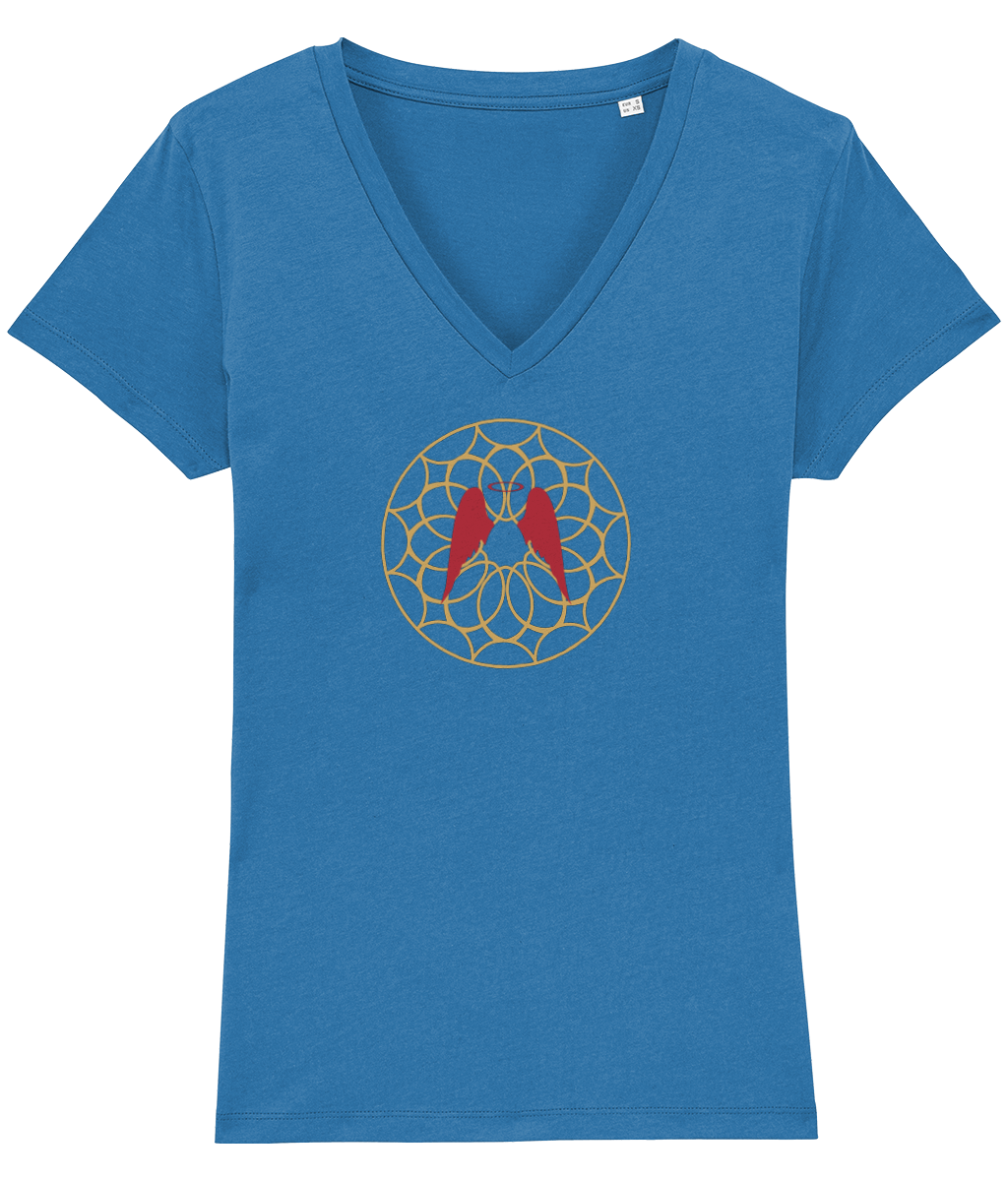 Sacred Geometry Woman’s Organic Cotton V-Neck T-Shirt