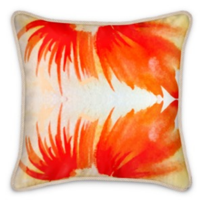 Red Phoenix Beautiful 100% Pure Silk Luxury Cushion