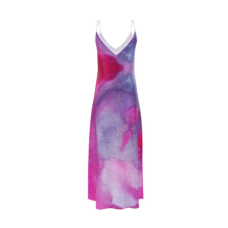 Watercolour Bliss Silk Slip Dress