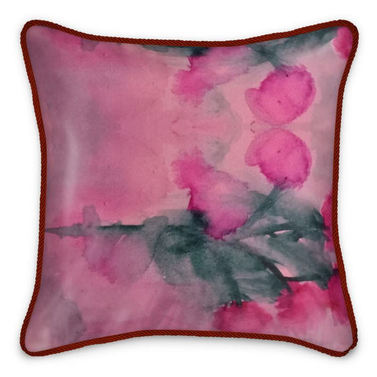 Floral Water Study#2 Beautiful 100% Pure Silk Luxury Cushion