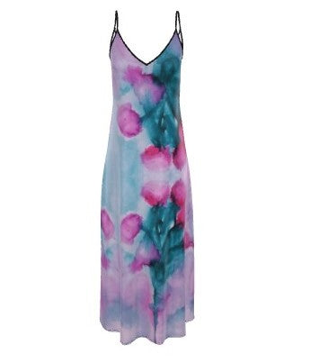 Floral Water Study#1 Silk Slip Dress