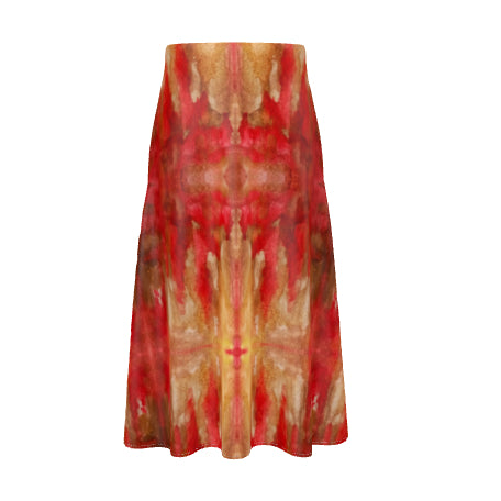 Angel Love A-line Midi Silk Skirt