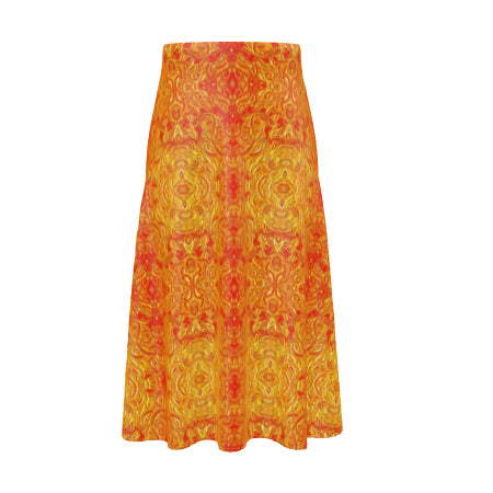 Amber Rose A-line Midi Silk Skirt