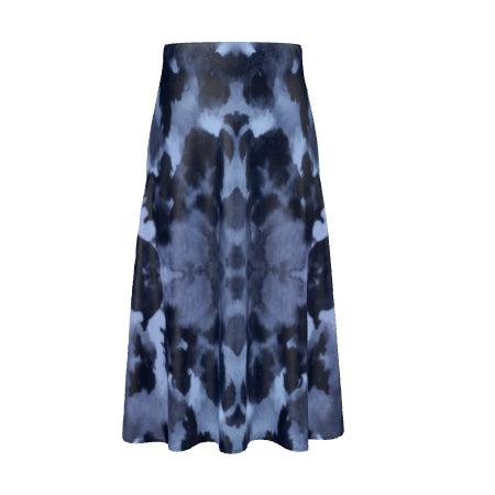 Inca Dance A-line Midi Silk Skirt