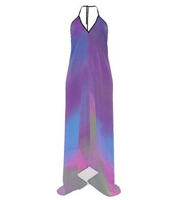 Cosmic Diva Silk Backless Halterneck Dress