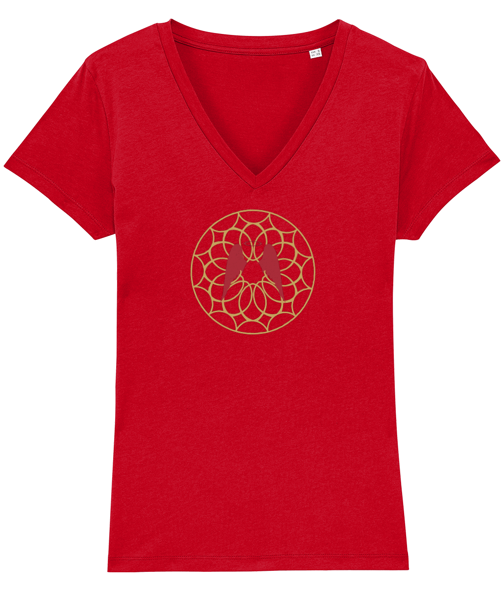 Sacred Geometry Woman’s Organic Cotton V-Neck T-Shirt