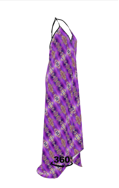 Purple Rani Silk Backless Halterneck Dress