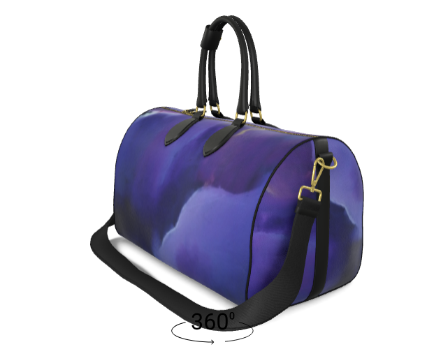 Purple Is King Italian Leather Duffle Bag