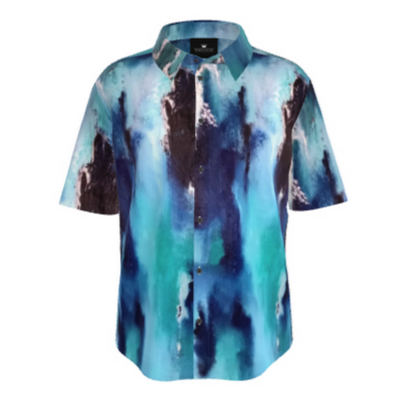 Blue Cosmos Men's Pure Silk Shirt