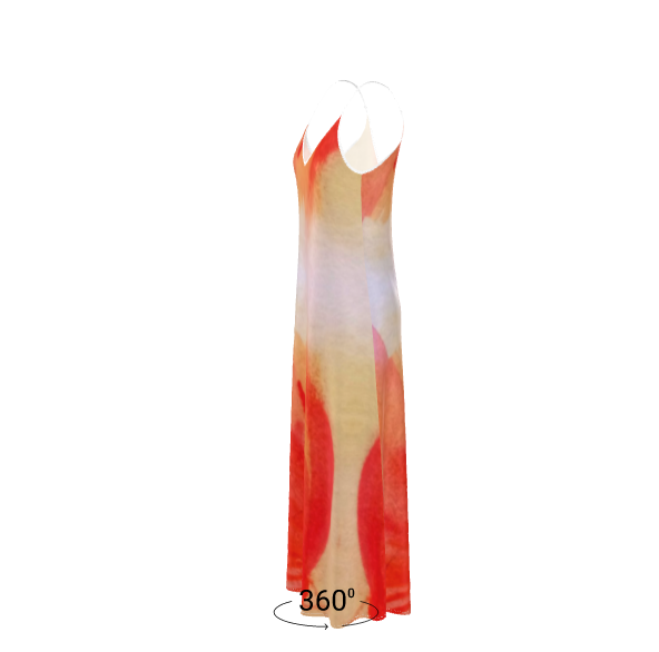 Red Phoenix Silk Slip Dress