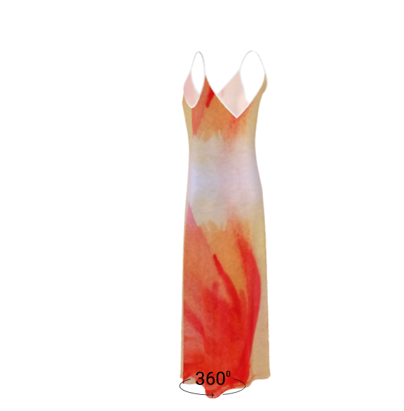 Red Phoenix Silk Slip Dress