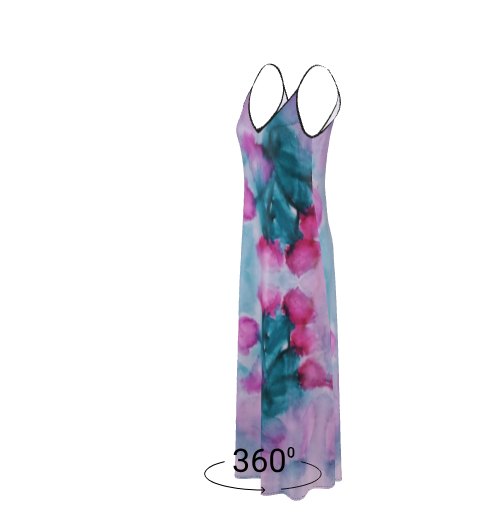 Floral Water Study#1 Silk Slip Dress