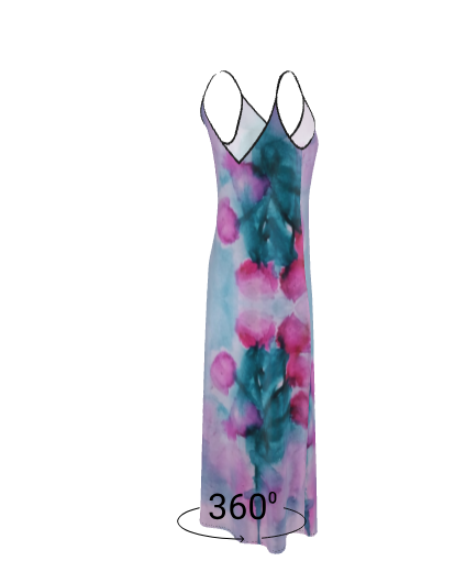 Floral Water Study#1 Silk Slip Dress