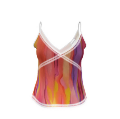 Ethereal Dream Women's Printed Satin Cami Top