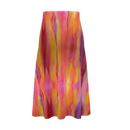 Ethereal Dream A-line Midi Silk Skirt