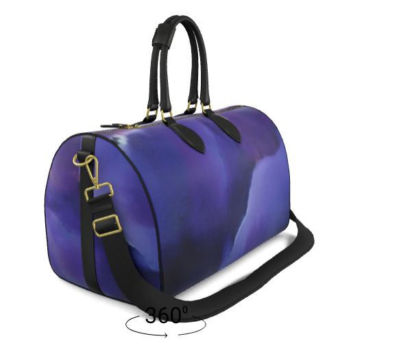 Purple Is King Italian Leather Duffle Bag