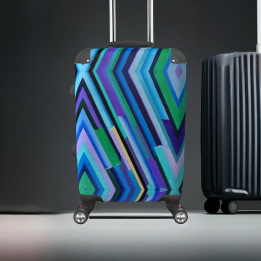 Blue Zig Zag Suitcase