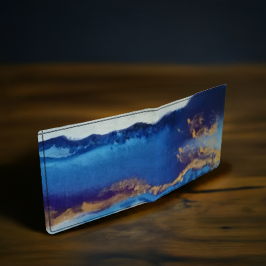 Blue Waves Real Leather Wallet
