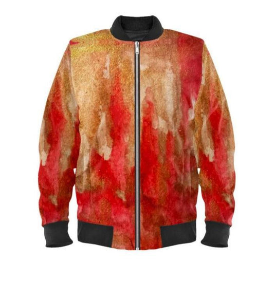 Red Lava Abstract Men’s Bomber Jacket